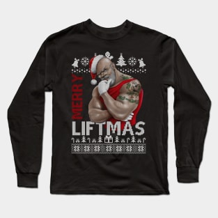 Merry Liftmas Ugly Christmas Gym Workout Gift Mens 4 Long Sleeve T-Shirt